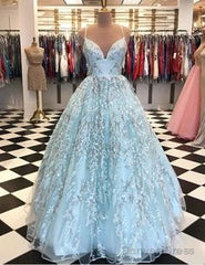 Ball Gown Lace Prom Dress,Charming Evening Dress,Prom Dresses