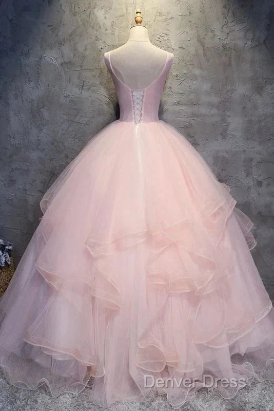 Ball Gown Long Prom Dresses Flowers Gorgeous Quinceanera Dresses With Flowers Secondary image