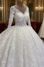 Ball Gowns Long Sleeve Lace Wedding Dresses