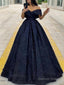 Ball Gown Off-the-Shoulder Sweep Train Prom Dresses With Ruffles