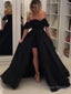 Ball Gowns Off The Shoulder Sweep Train Satin Prom Dresses