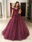 Ball Gowns Off The Shoulder Sweep Train Tulle Prom Dresses With Appliques Lace