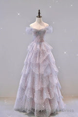 Ball Gown Off The Shoulder Tulle Prom Dresses Evening Dress