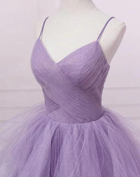 Green/Purple/Blue Fashion Elegant Spaghetti Strap Long Organza Ruffles Ball Gowns Prom Gowns Graduation Gowns Adult Ceremony Gowns