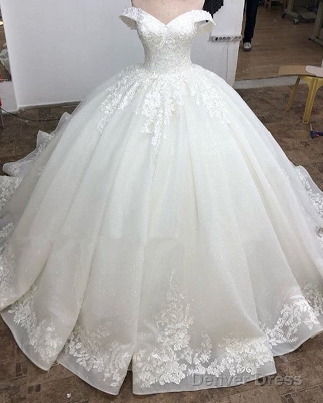 Ball Gowns Organza Wedding Dresses Lace Appliques Off Shoulder Secondary image