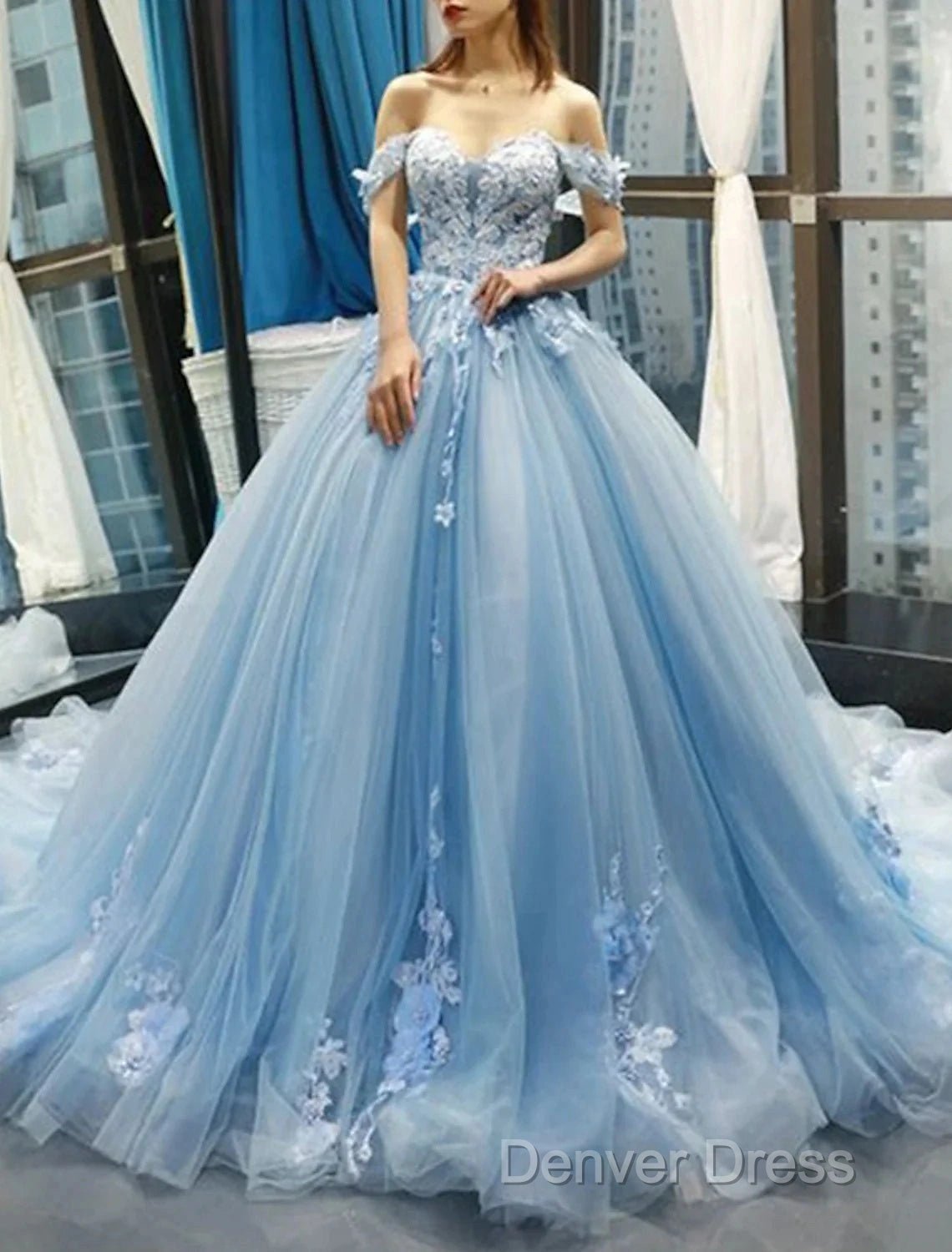 Ball Gowns Prom Dress Floral Dresses Quinceanera Court Train Short Sleeve Sweetheart Lace With Pleats Appliques