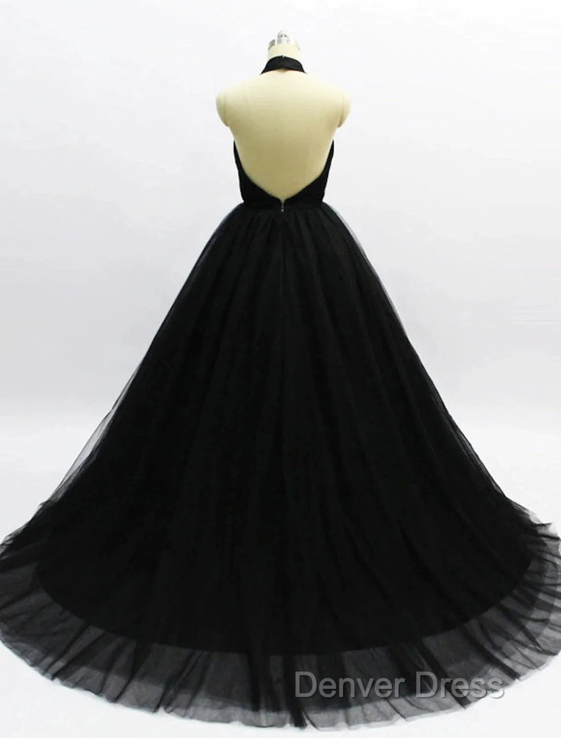 Ball Gowns Prom Dress Open Back Dresses Wedding Prom Court Train Sleeveless Halter Tulle Backless With Pleats Secondary image