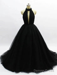 Ball Gown Prom Dresses Open Back Dress Wedding Party Court Train Sleeveless Halter Tulle Backless With Pleats