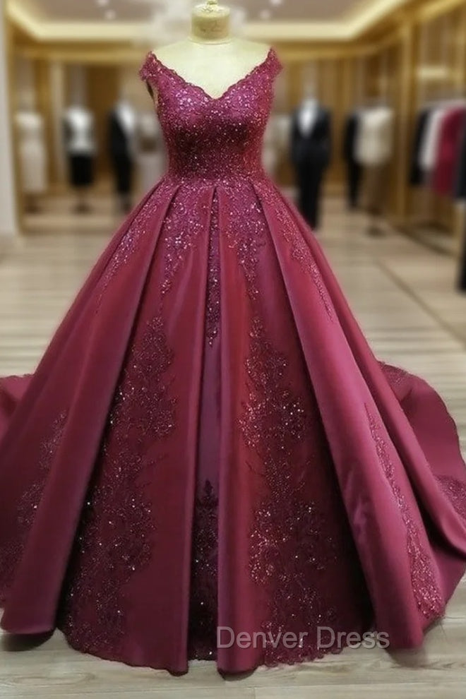 Ball Gown Quinceanera Dresses Sequins Lace V Neck Main image