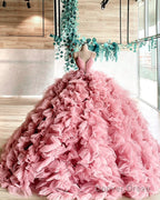 Ball Gown Ruffles Dresses Spaghetti Straps
