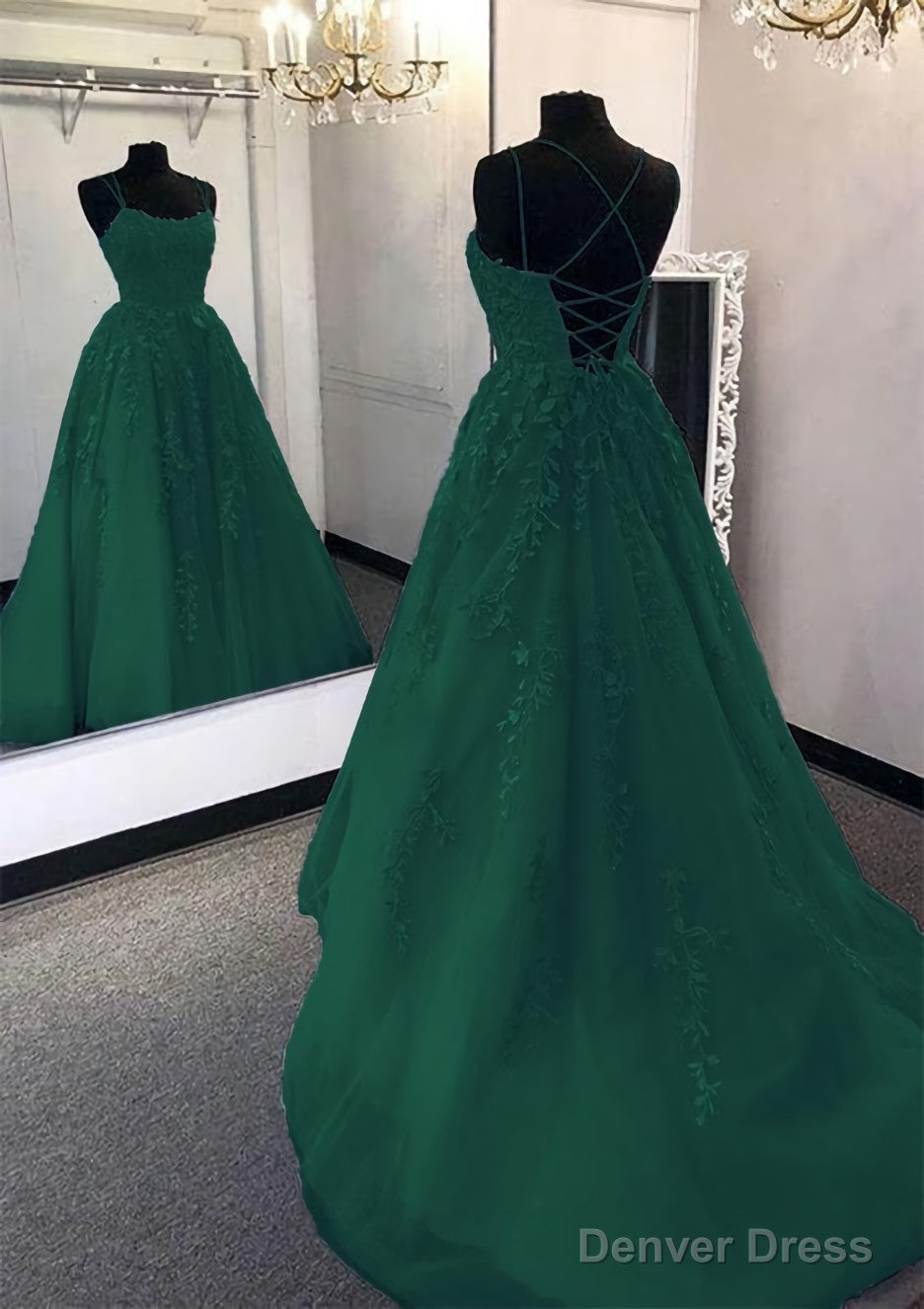 Ball Gown Scoop Neck Long/Floor-Length Tulle Prom Dresses