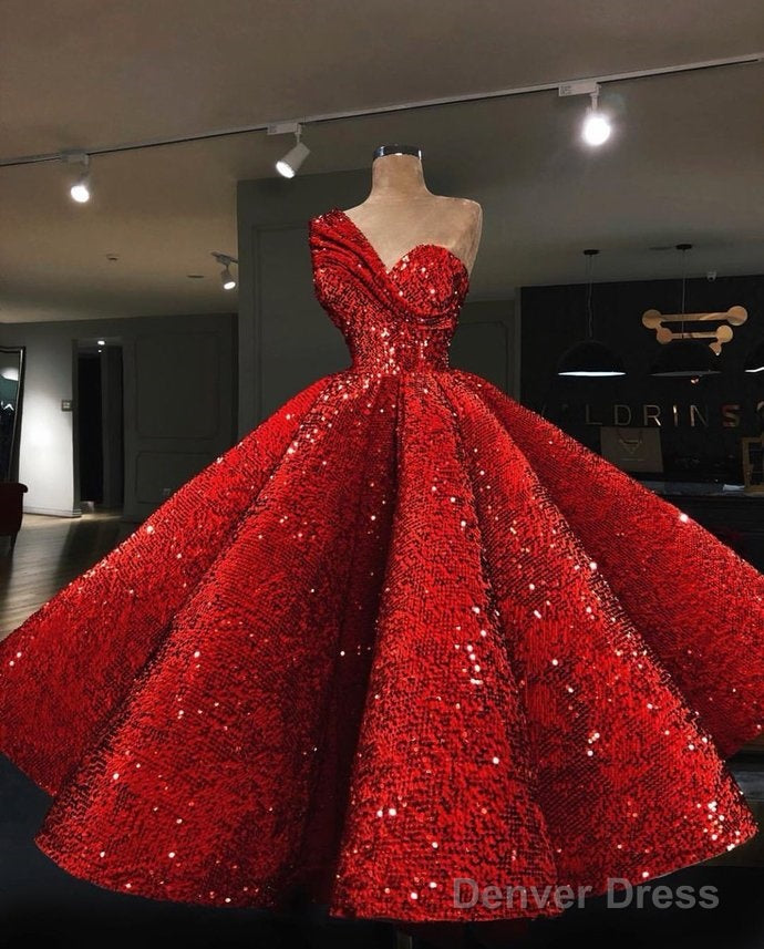 Ball Gown Sequins Plus Size Red Prom Dress Main image