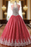 Ball Gowns Sequins Red Tulle Bling Bling Sweetheart Quinceanera Dresses