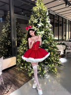Ball Gowns Spaghetti Straps Red Christmas Dress Birthday Dresses Birthday Outfits