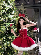 Ball Gowns Spaghetti Straps Red Christmas Dress Birthday Dresses Birthday Outfits