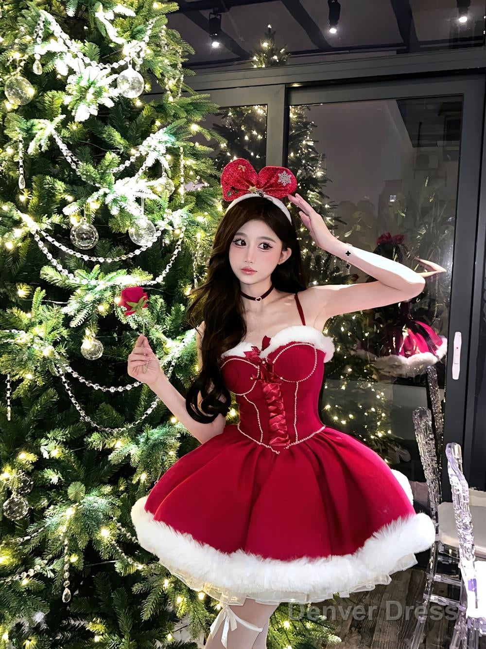 Ball Gowns Spaghetti Straps Red Christmas Dress Birthday Dresses Birthday Outfits