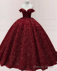 Ball Gown Sparkly Dresses Off The Shoulder