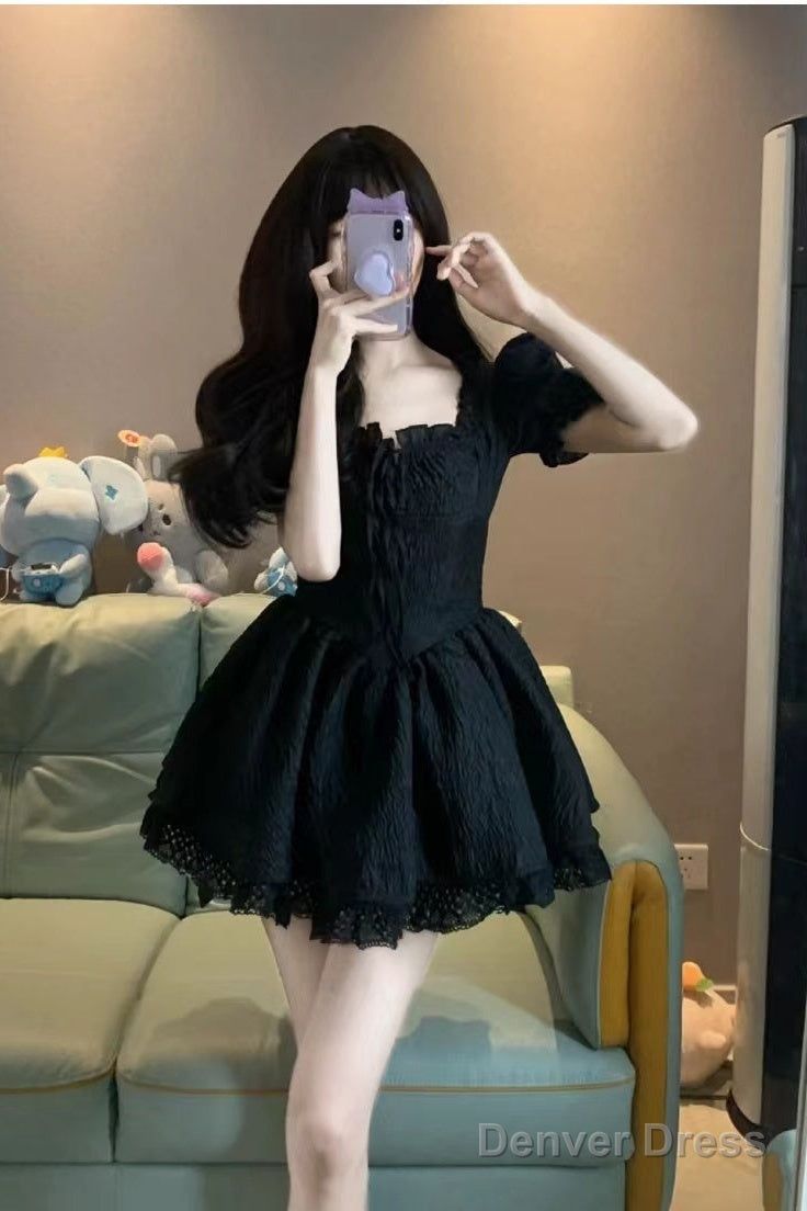 Ball Gown Square Neckline Black Holiday Dress Birthday Dresses Birthday Outfits Main image