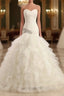 Ball Gowns Strapless Chapel Wedding Dresses White Organza
