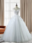 Ball-Gowns Sweetheart Applique Floor-Length Tulle Wedding Dresses