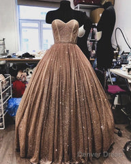 Ball Gown Sweetheart Corset Sparkle Dresses