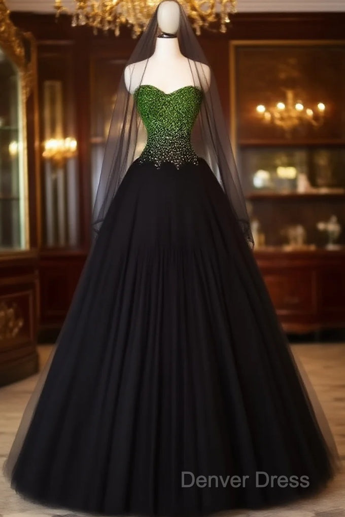 Ball Gown Sweetheart Tulle Black Prom Dresses Evening Dresses Main image