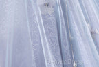 Ball-Gown Tulle Sweetheart Floor-Length Pearls Butterflies Quinceanera Dresses with Appliqued