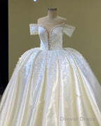Ball Gowns Wedding Dresses Satin Off Shoulder