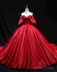 Ball Gowns Wedding Dresses Satin Ruffles Sleeves