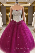 Ball Gown Quinceanera Dresses Crystal Beaded Sweetheart Bodice Corset
