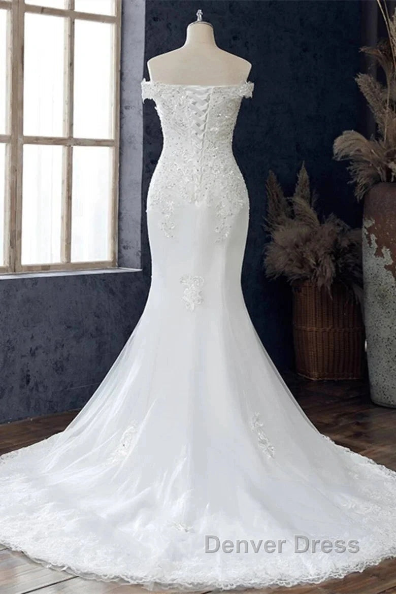 Beaded Embroidered Off The Shoulder Wedding Dresses Secondary image