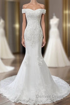 Beaded Embroidered Off The Shoulder Wedding Dresses