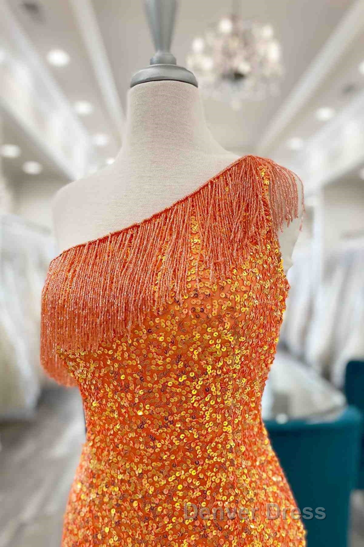 Beaded Fringe Orange Tight Short Homecoming Dresses Cocktail Dresses Wedding Secondary image