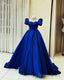 Beaded High Neck Cap Sleeve Satin Ball Gown