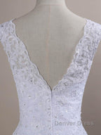 Beaded Lace Backless Mermaid  Wedding Dresses