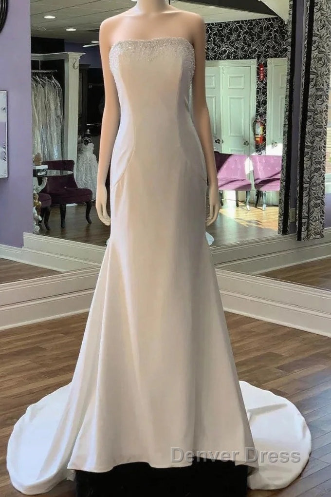 Beaded Strapless Mermaid Long Bridal Gown Main image