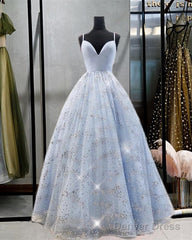 Beaded Tulle Prom Dresses Ball Gown Plunge Neck
