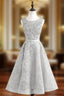 Beading Prom Gray O neck Sleeveless Appliques