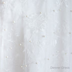 Beading Pearls Lace Floor Length Straps V Back Backless White A Line Wedding Dresses
