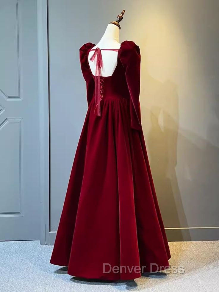 Beautiful A Line Red Velvet Prom Dresses Sweatheart Party Dresses Brithday Ball Gown Secondary image