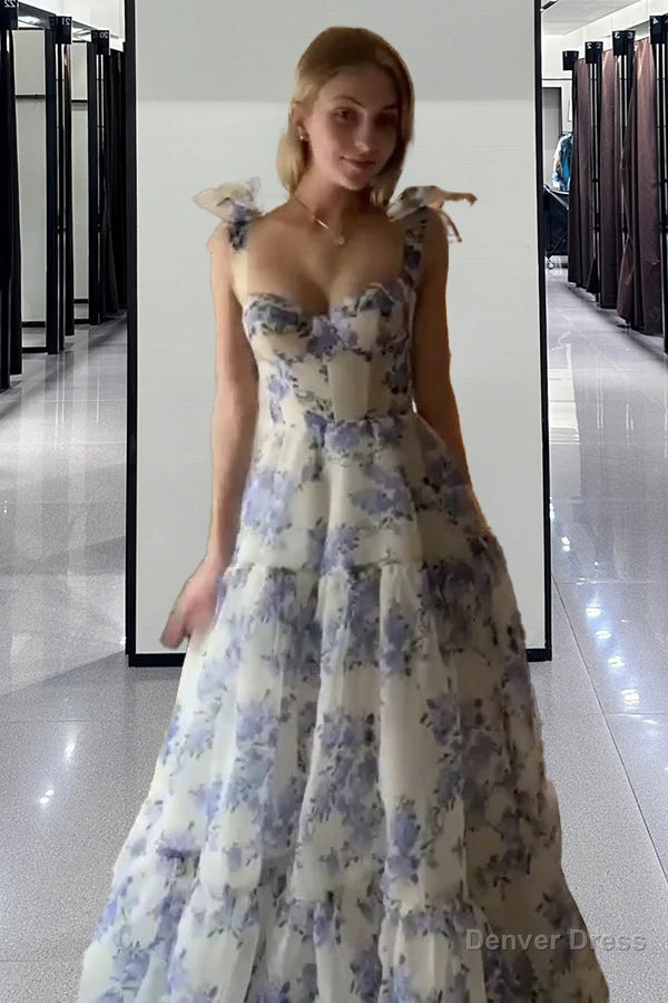 Beautiful Aline Spaghetti Strap Sleeveless Long Prom Formal Dress Main image