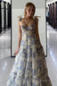Beautiful Aline Spaghetti Strap Sleeveless Long Prom Dresses