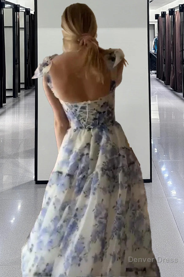 Beautiful Aline Spaghetti Strap Sleeveless Long Prom Dresses