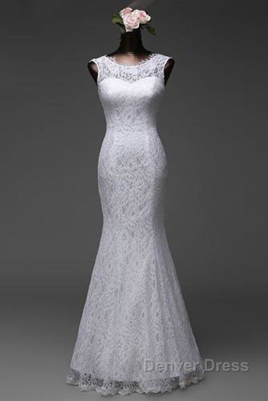 Beautiful Appliques Court Train Lace up Pure White Mermaid Wedding Dresses Secondary image