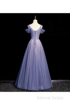 Beautiful Beaded V Neckline Long Floor Length, A Line Prom Gowns