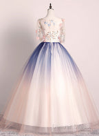 Beautiful Gradient Ball Gowns Long Prom Dress, Gradient Prom Dresses