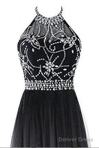 Beautiful Gradient Beaded A-Line Party Gown, Long Junior Prom Dress