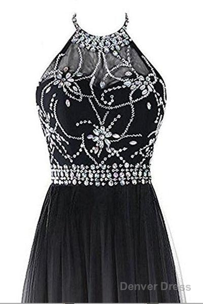 Beautiful Gradient Beaded A-Line Party Gown, Long Junior Prom Dress