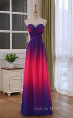 Beautiful Gradient Chiffon Sweetheart Beaded Prom Dress A Line Gradient Prom Dress shops