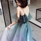 Beautiful Gradient Tulle Straps Long Prom Dress Prom Dress, Tulle Prom Dresses
